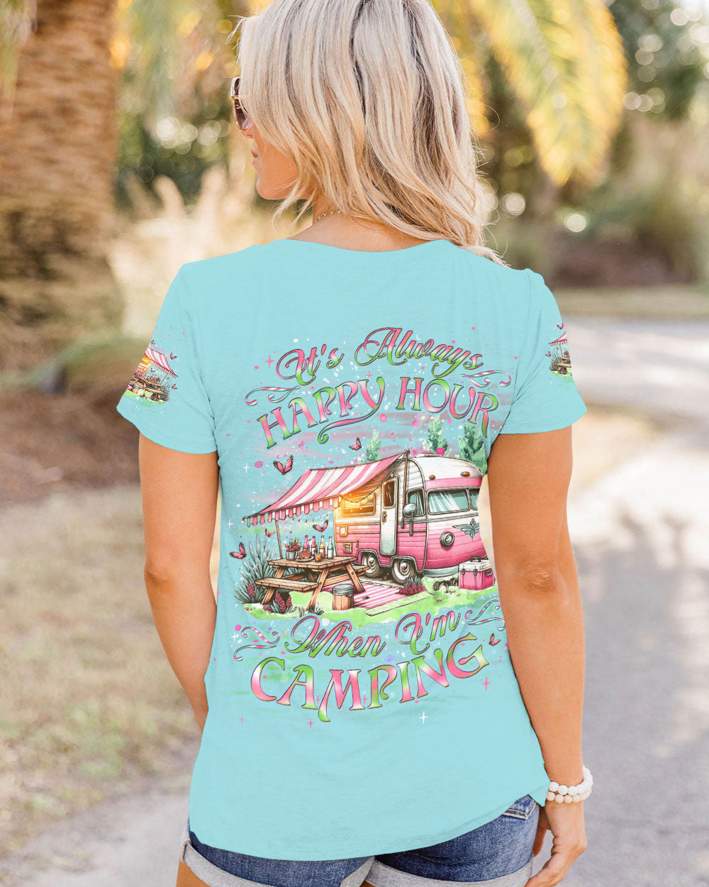 IT'S ALWAYS HAPPY HOUR WHEN I'M CAMPING ALL OVER PRINT - YHDU0307241