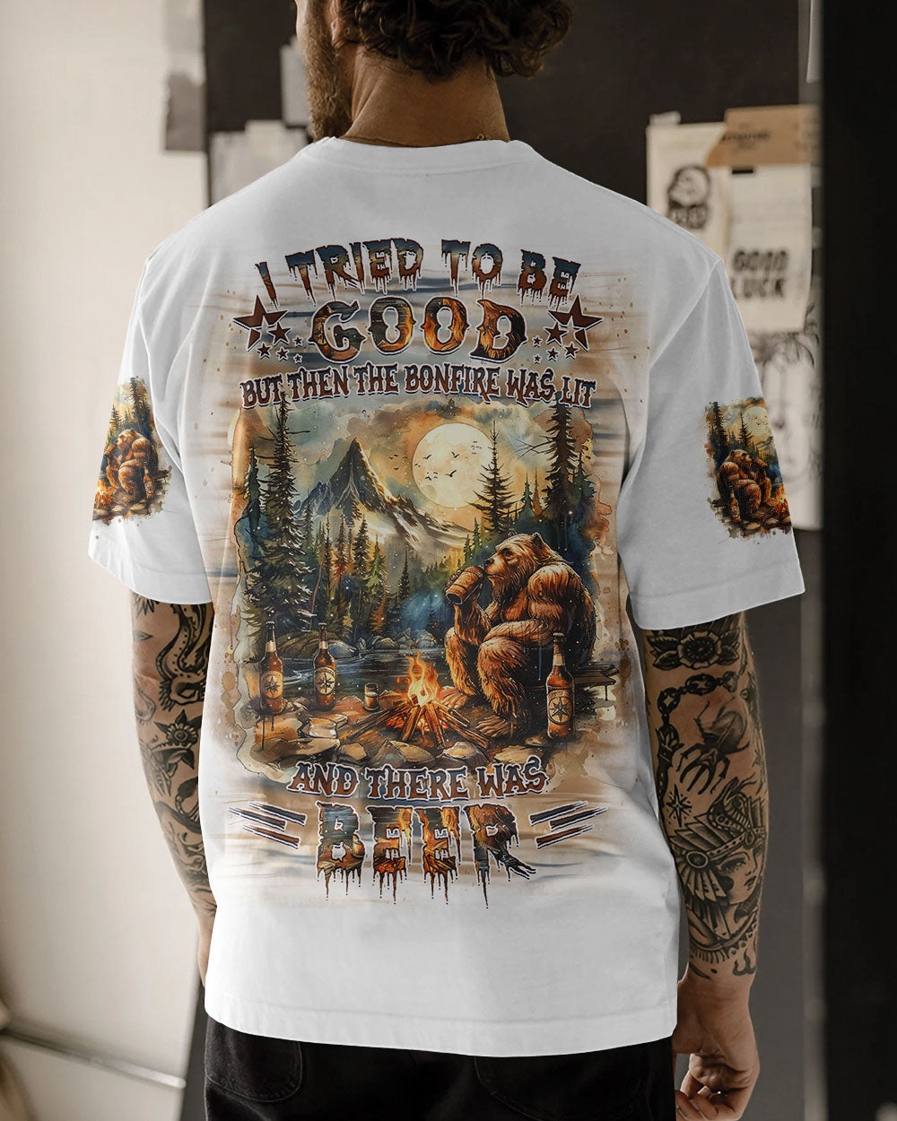 I TRIED TO BE GOOD BUT THEN THE BONFIRE ALL OVER PRINT - YHDU1712243