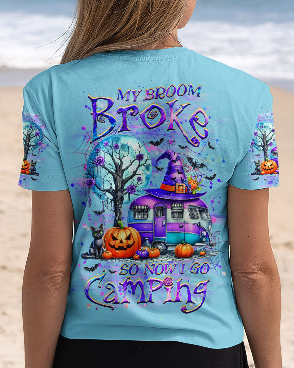 MY BROOM BROKE SO NOW HALLOWEEN CAMPING ALL OVER PRINT - YHHG0908242