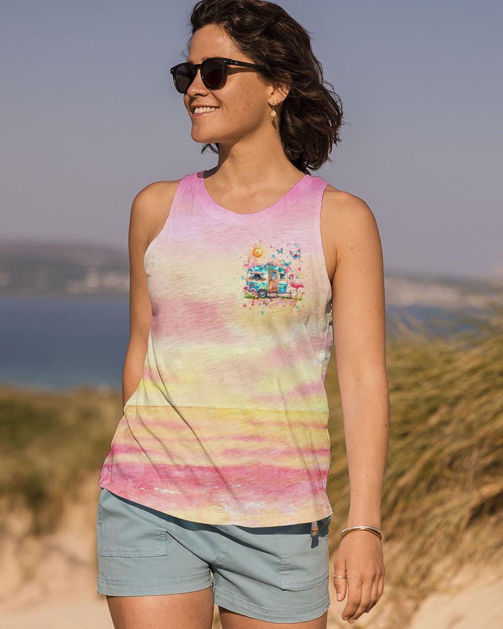 HAPPY CAMPER FLAMINGO ALL OVER PRINT - YHHG2305241