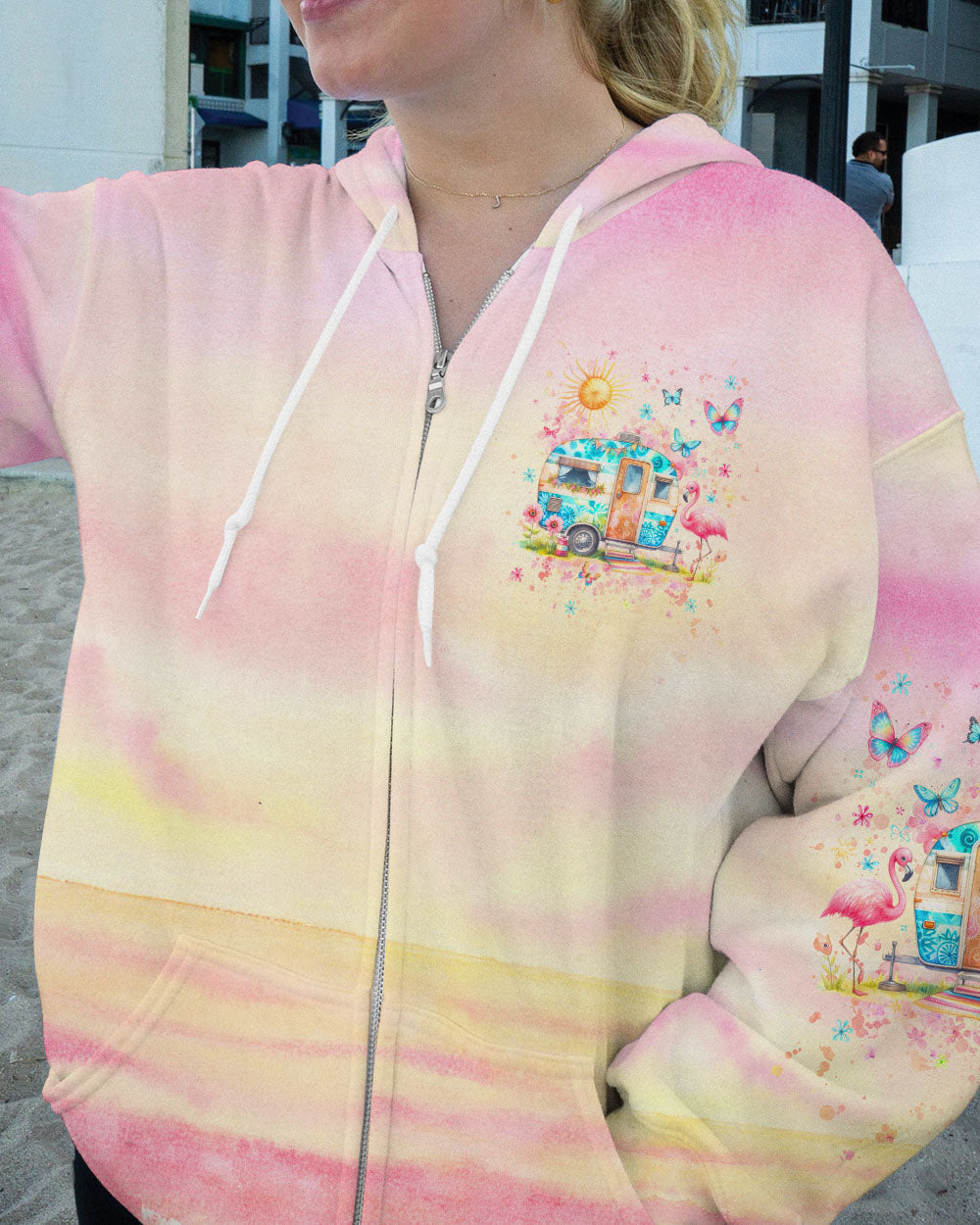 HAPPY CAMPER FLAMINGO ALL OVER PRINT - YHHG2305241