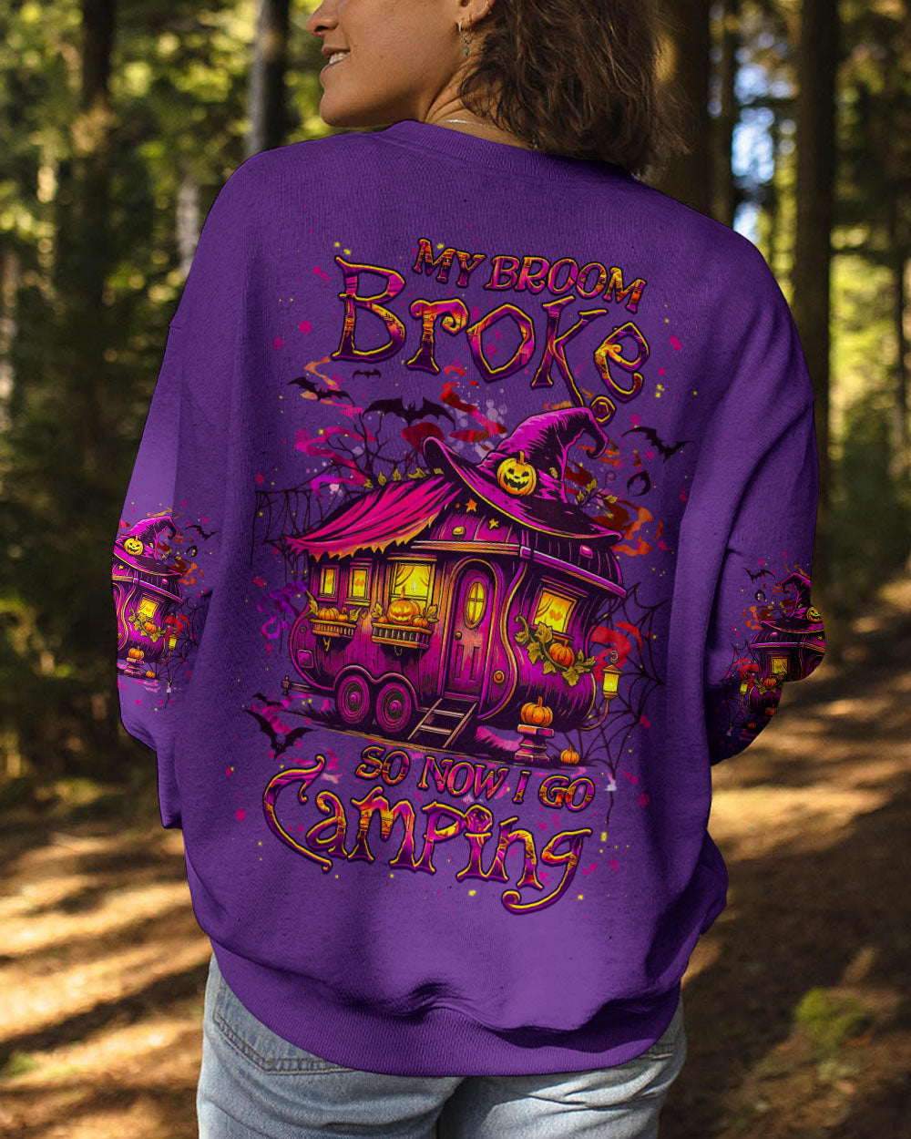 MY BROOM BROKE SO NOW HALLOWEEN CAMPING ALL OVER PRINT - YHHG3007253