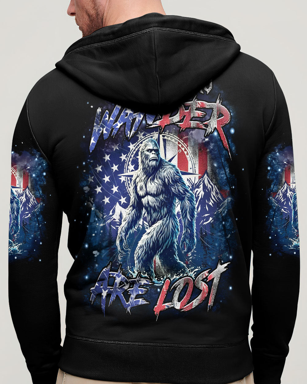 NOT ALL WHO WANDER ARE LOST BIGFOOT ALL OVER PRINT - YHHN0212251