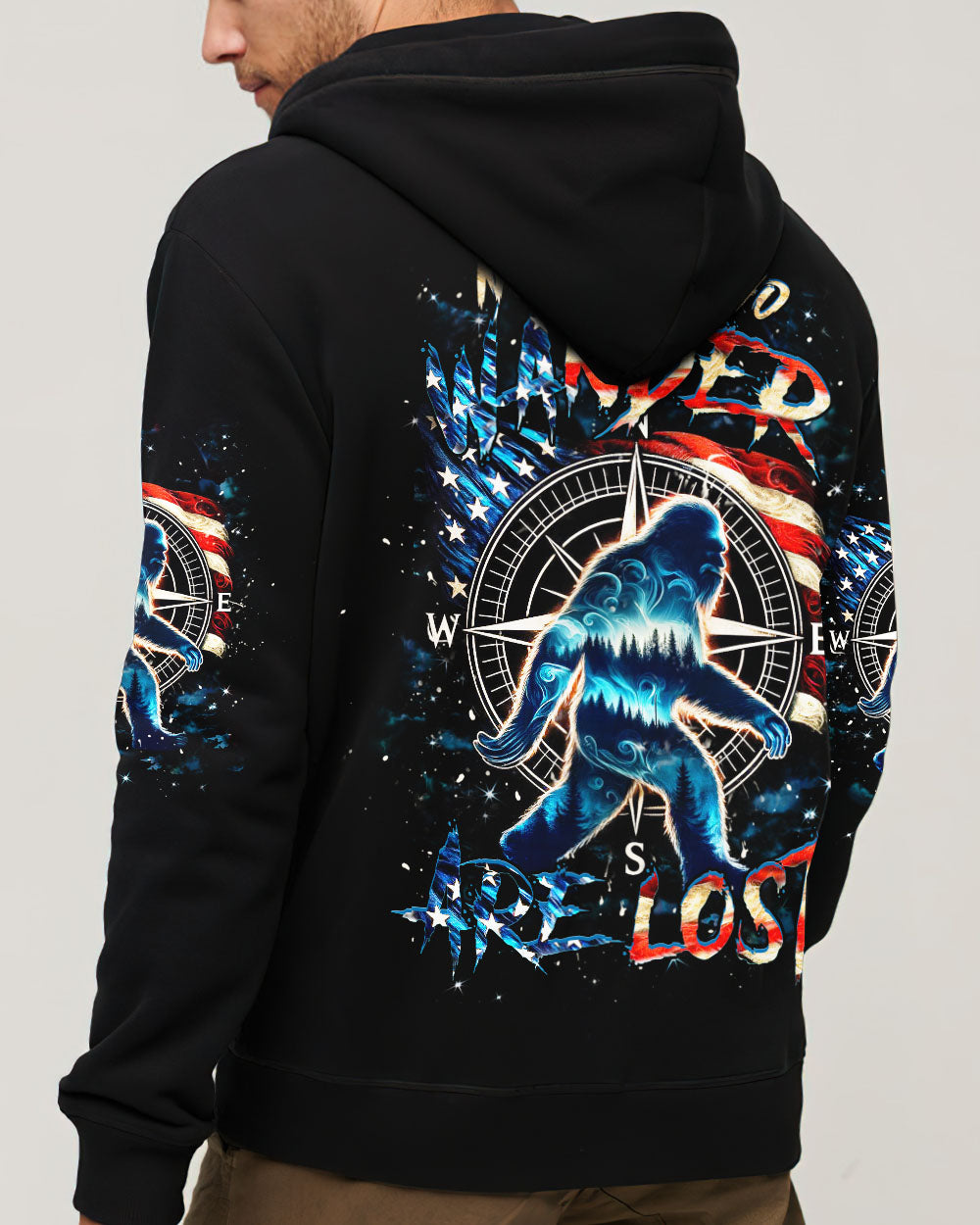 NOT ALL WHO WANDER ARE LOST BIGFOOT ALL OVER PRINT - YHHN0809252