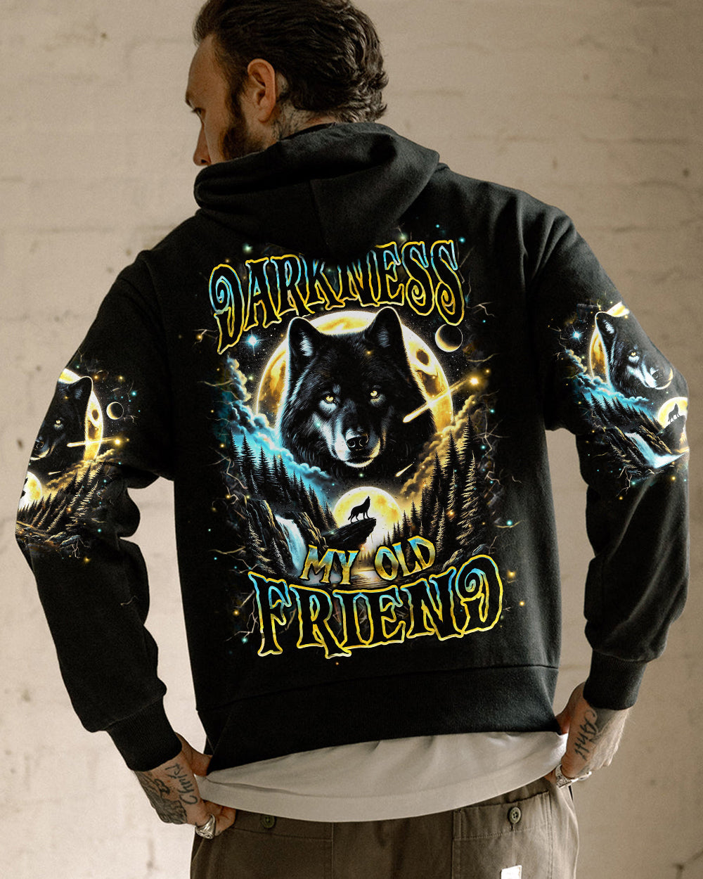 HELLO DARKNESS MY OLD FRIEND WOLF ALL OVER PRINT - YHHN0912251