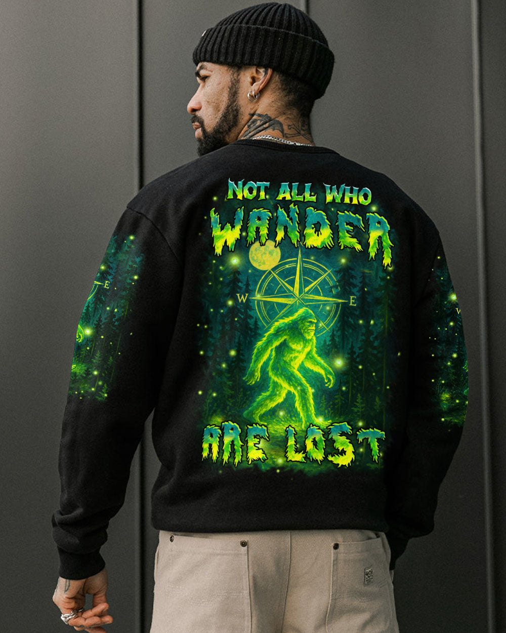 NOT ALL WHO WANDER ARE LOST BIGFOOT ALL OVER PRINT - YHHN1004253