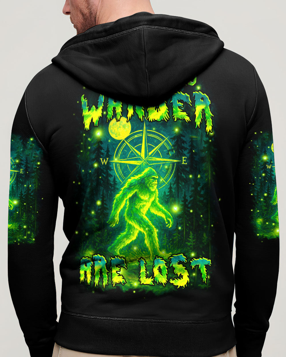 NOT ALL WHO WANDER ARE LOST BIGFOOT ALL OVER PRINT - YHHN1004253