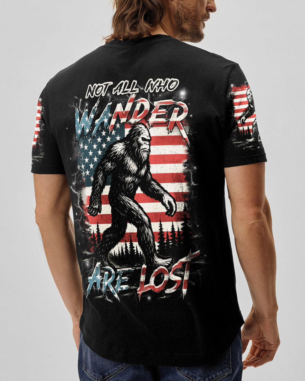 NOT ALL WHO WANDER ARE LOST BIGFOOT ALL OVER PRINT - YHHN1205251