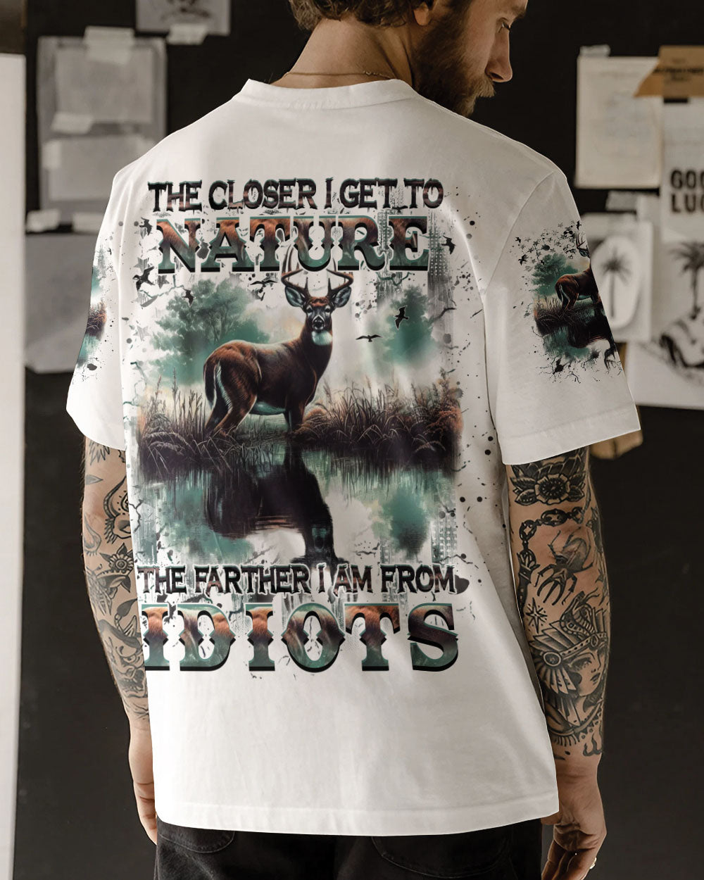 THE CLOSER I GET TO NATURE DEER ALL OVER PRINT - YHHN1811241