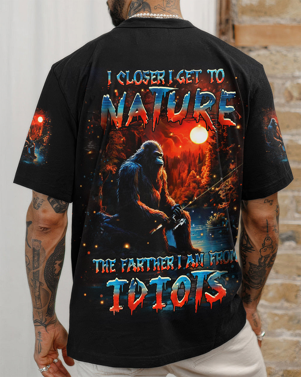 THE CLOSER I GET TO NATURE BIGFOOT FISHING ALL OVER PRINT - YHHN1812253