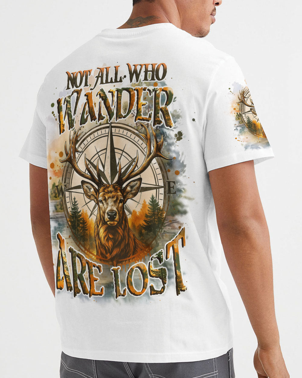 NOT ALL WHO WANDER ARE LOST DEER COMPASS ALL OVER PRINT - YHHN2107253