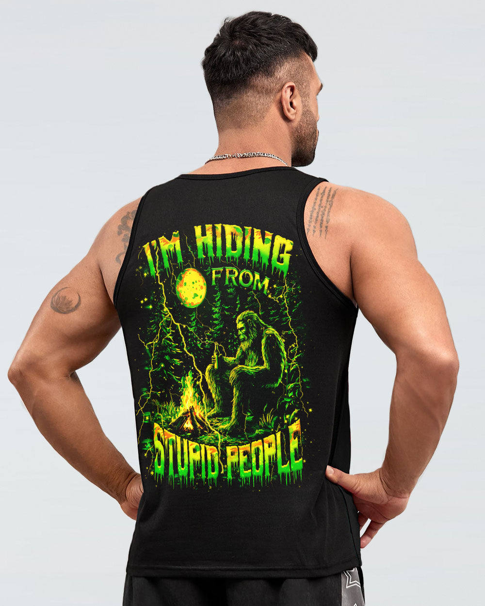 I'M HIDING FROM STUPID PEOPLE BIGFOOT ALL OVER PRINT - YHHN2210253