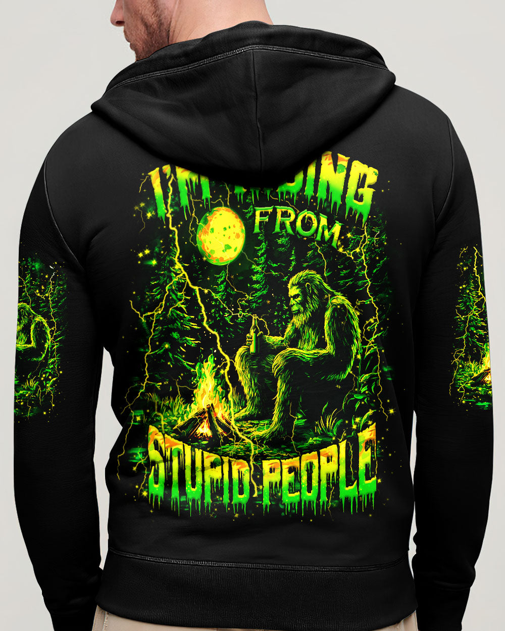 I'M HIDING FROM STUPID PEOPLE BIGFOOT ALL OVER PRINT - YHHN2210253