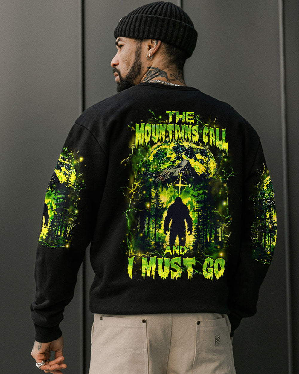 THE MOUNTAINS CALL AND I MUST GO BIGFOOT ALL OVER PRINT - YHHN2402254