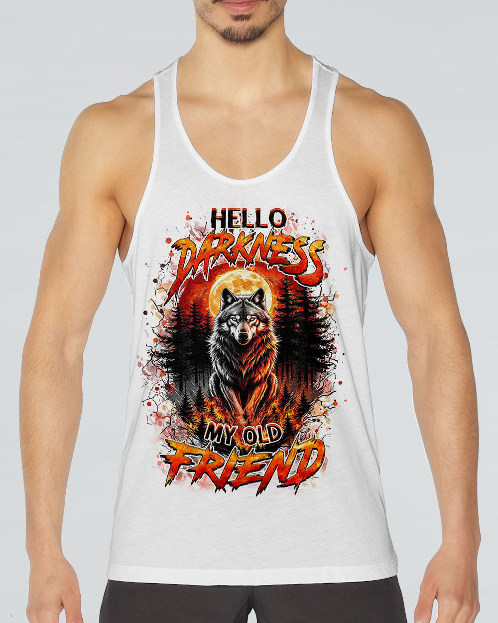 HELLO DARKNESS MY OLD FRIEND WOLF ALL OVER PRINT - YHHN3010252