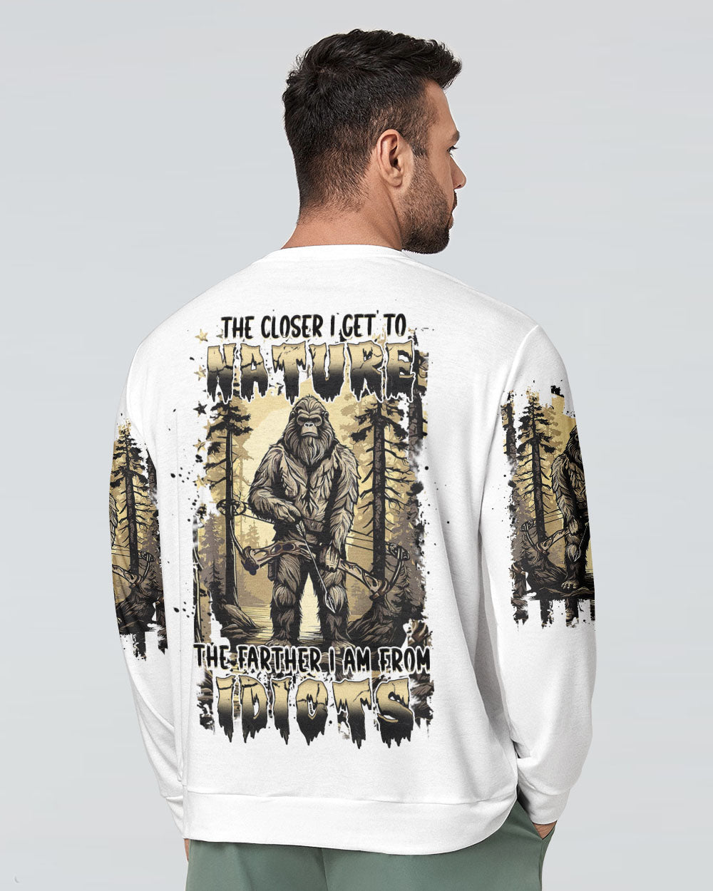 THE CLOSER I GET TO NATURE BIGFOOT ALL OVER PRINT - YHHN3103252