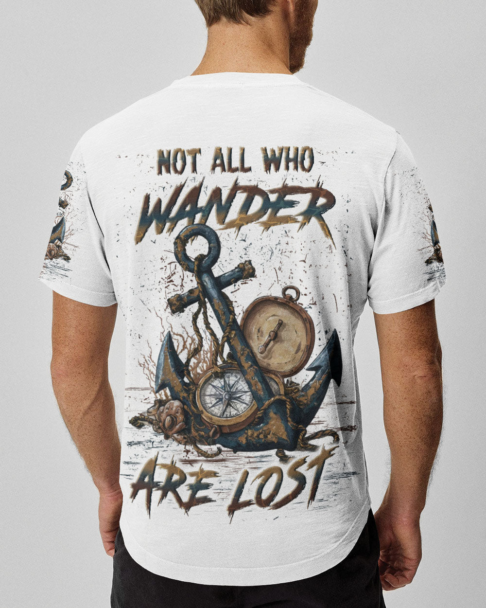 NOT ALL WHO WANDER ARE LOST ANCHOR COMPASS ALL OVER PRINT - YHLN0204251