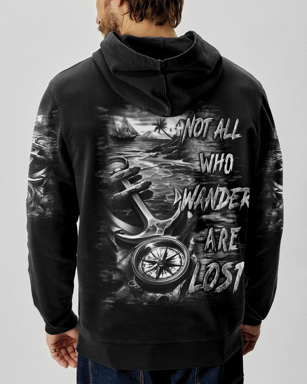 NOT ALL WHO WANDER ARE LOST ANCHOR COMPASS ALL OVER PRINT - YHLN0904252