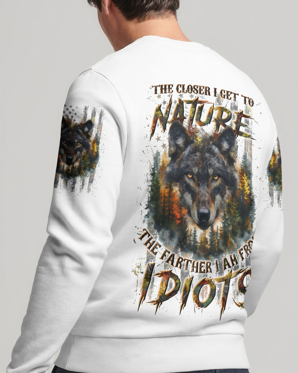 THE CLOSER I GET TO NATURE WOLF ALL OVER PRINT - YHLN0910251