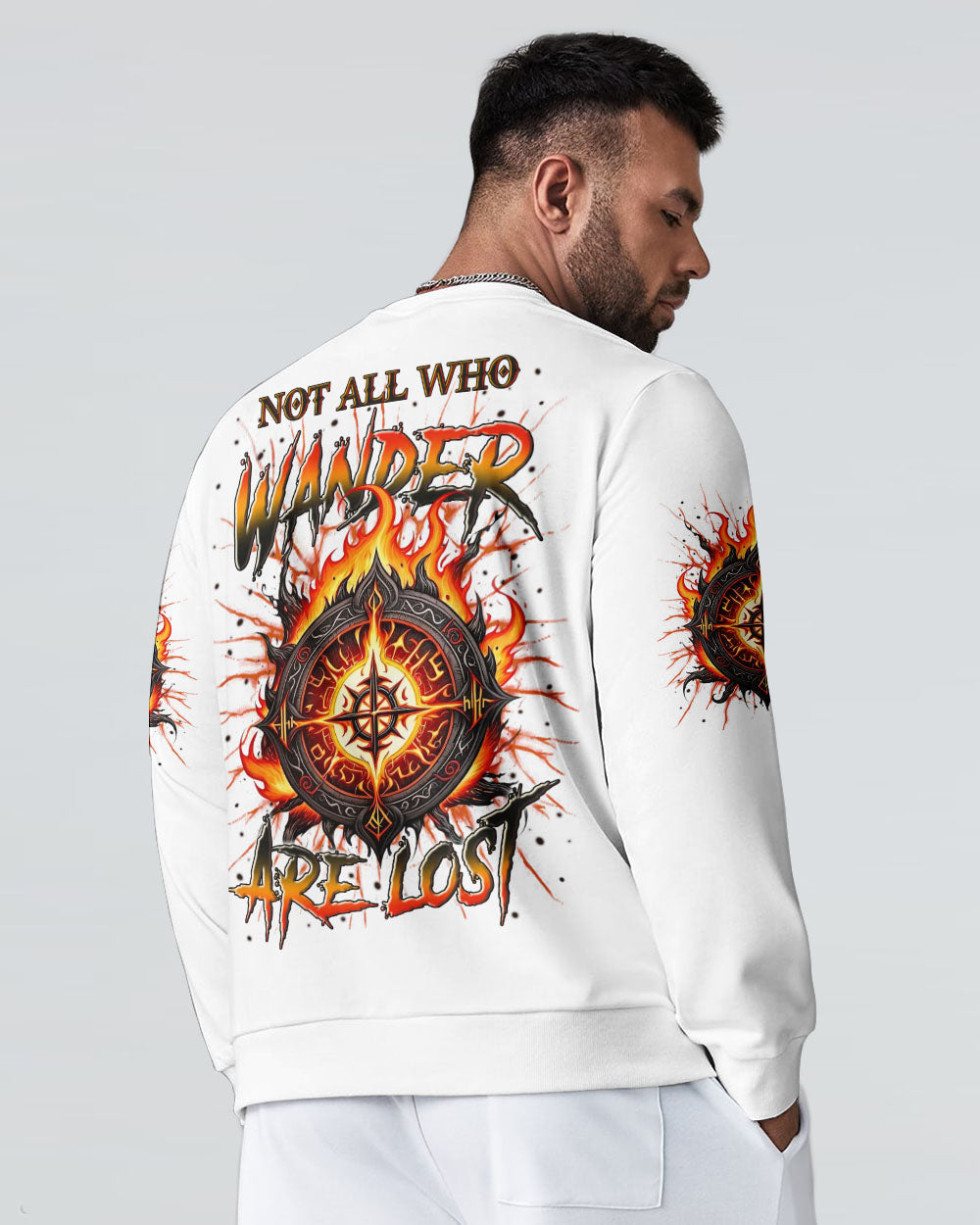 NOT ALL WHO WANDER ARE LOST COMPASS FIRE ALL OVER PRINT - YHLN1403254