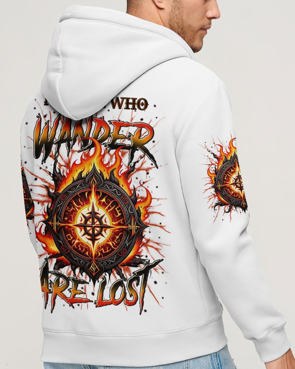 NOT ALL WHO WANDER ARE LOST COMPASS FIRE ALL OVER PRINT - YHLN1403254