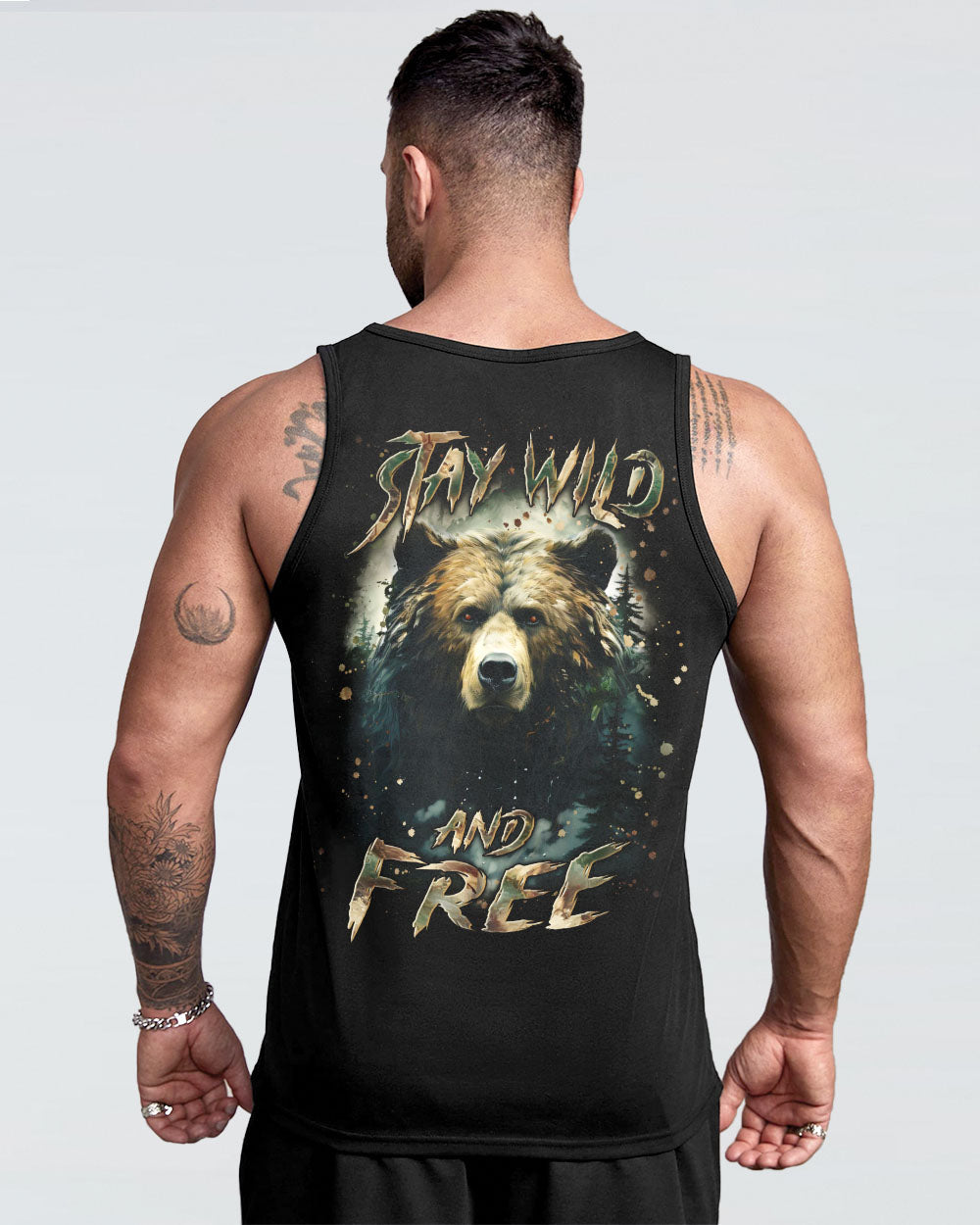 STAY WILD AND FREE BEAR ALL OVER PRINT - YHLN1701254