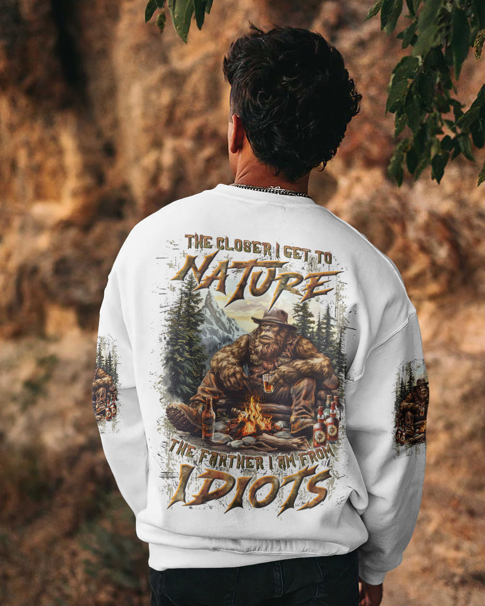 THE CLOSER I GET TO NATURE BIGFOOT ALL OVER PRINT - YHLN2108241