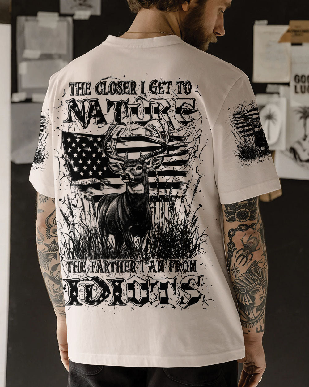 THE CLOSER I GET TO NATURE DEER HUNTING ALL OVER PRINT - YHLN2111252