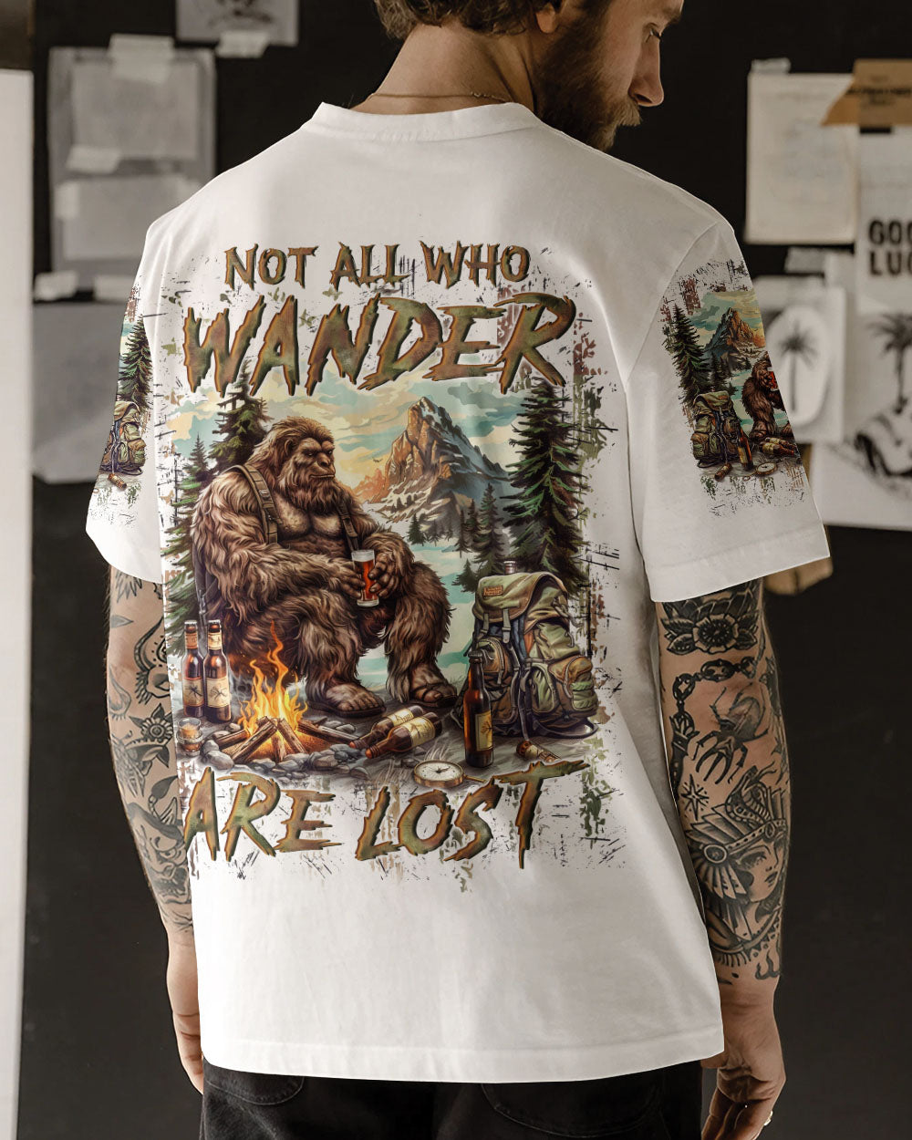 NOT ALL WHO WANDER ARE LOST BIGFOOT ALL OVER PRINT - YHLN2208242