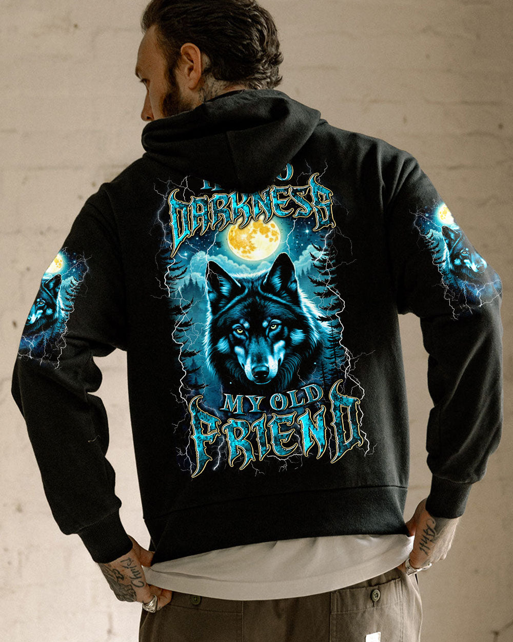 HELLO DARKNESS MY OLD FRIEND WOLF ALL OVER PRINT - YHLN2409254