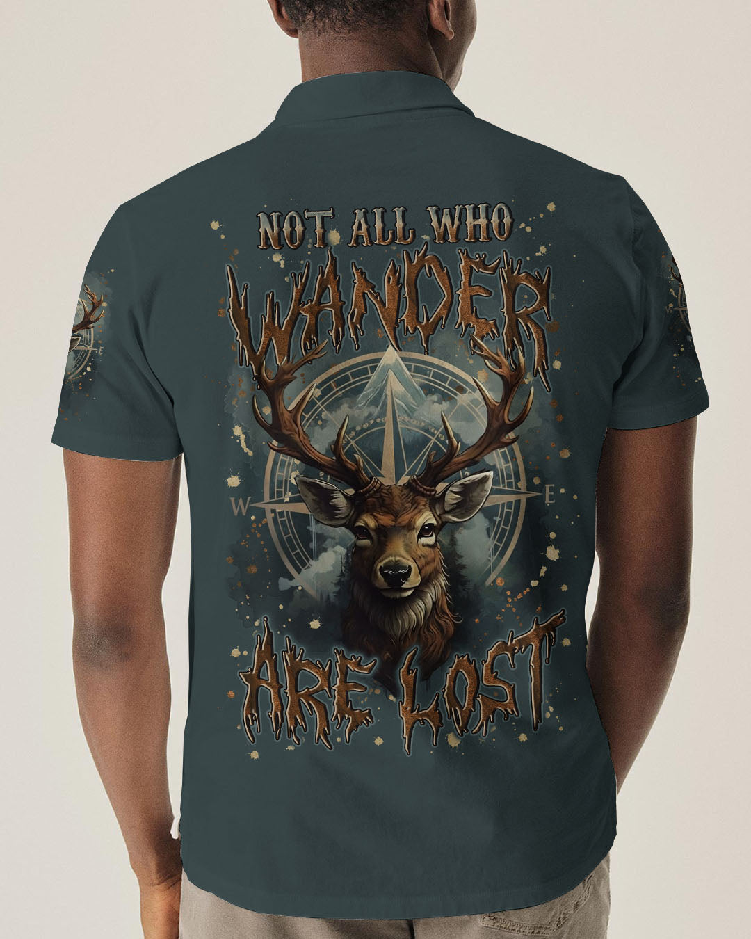 NOT ALL WHO WANDER ARE LOST DEER COMPASS ALL OVER PRINT - YHLN2611253
