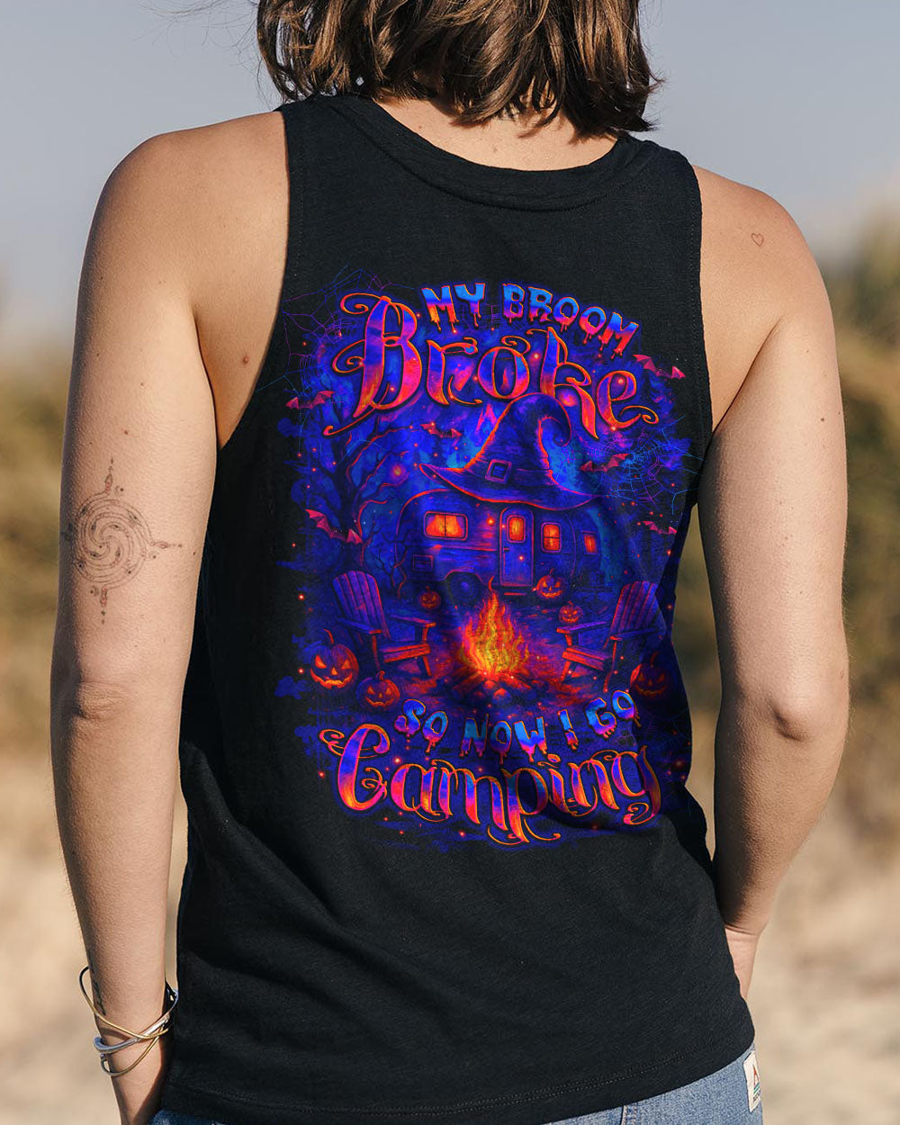 MY BROOM BROKE SO NOW HALLOWEEN CAMPING ALL OVER PRINT - YHLT0608251