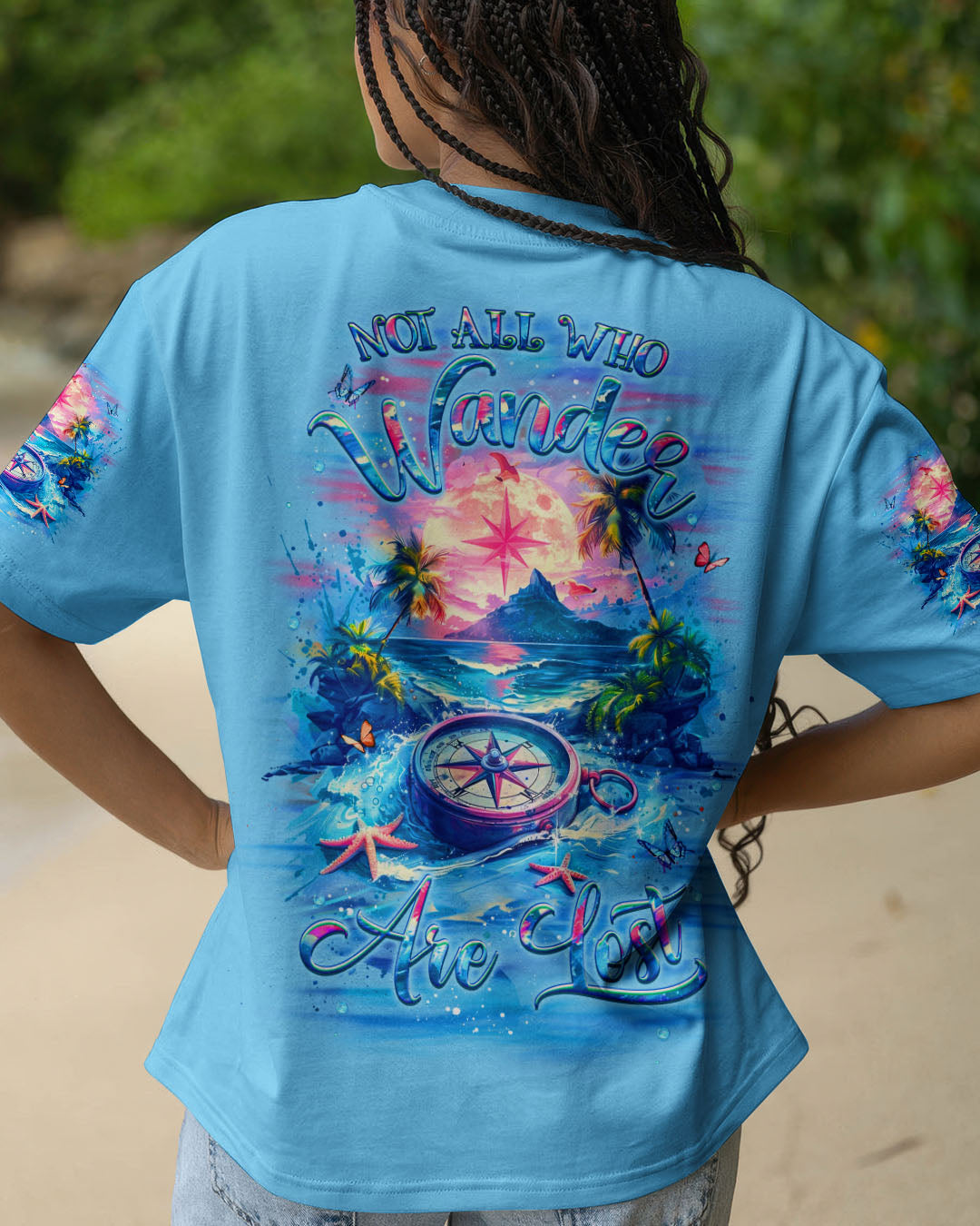NOT ALL WHO WANDER ARE LOST COMPASS BEACH ALL OVER PRINT - YHLT0904253