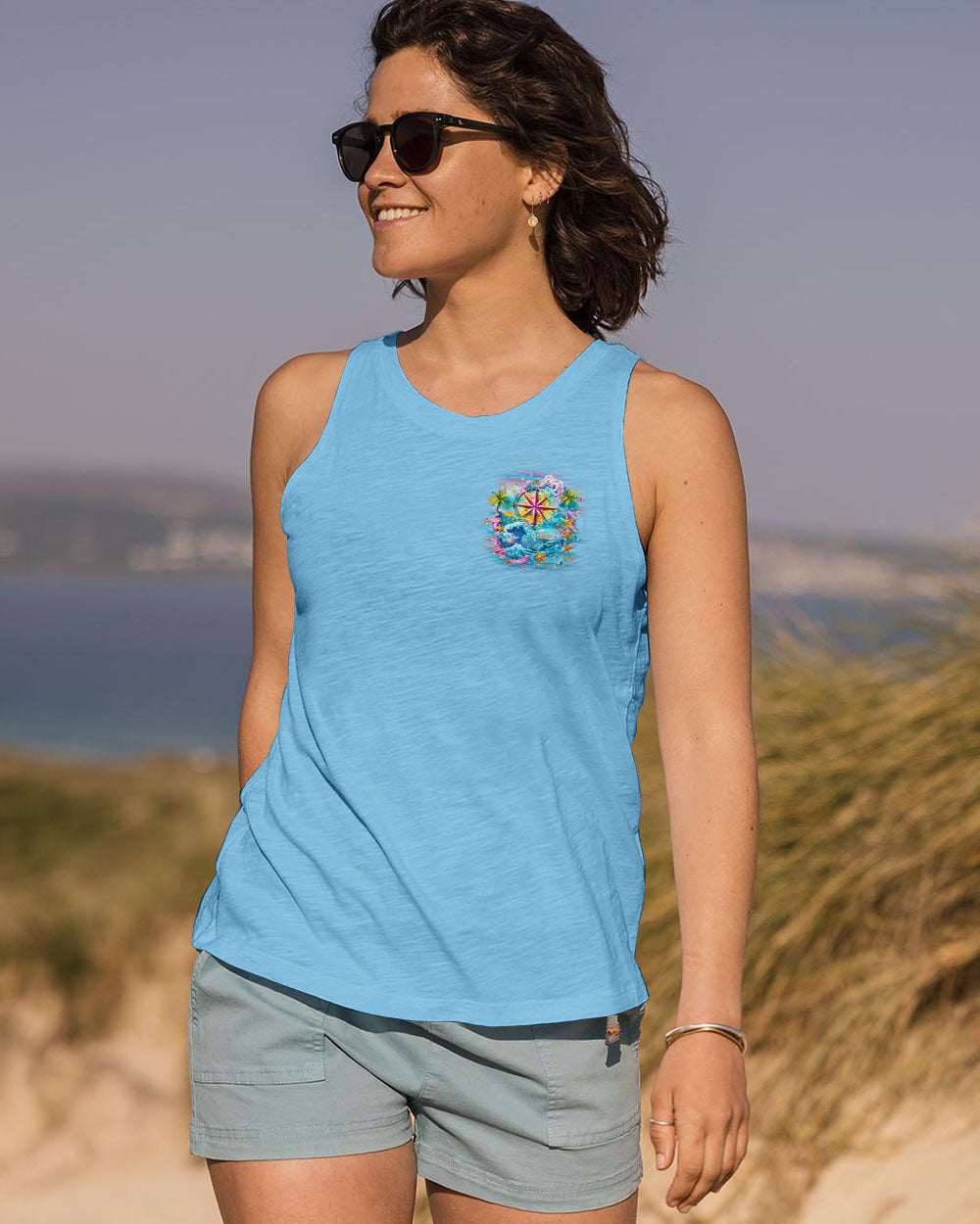SMELL THE SEA FEEL THE BREEZE COMPASS ALL OVER PRINT - YHLT1004253