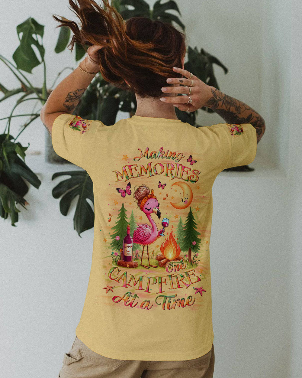 MAKING MEMORIES ONE CAMPFIRE AT A TIME FLAMINGO ALL OVER PRINT - YHLT1809243