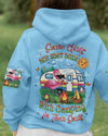 SOME GIRLS ARE BORN WITH CAMPING FLAMINGO ALL OVER PRINT - YHLT1809251