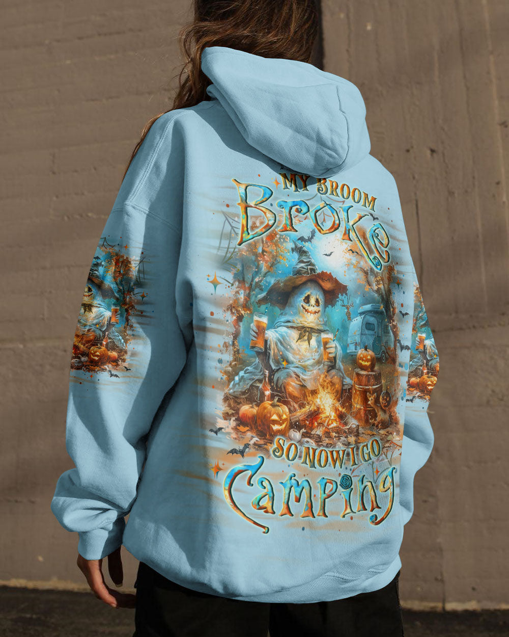 MY BROOM BROKE SO NOW HALLOWEEN CAMPING ALL OVER PRINT - YHLT2208241