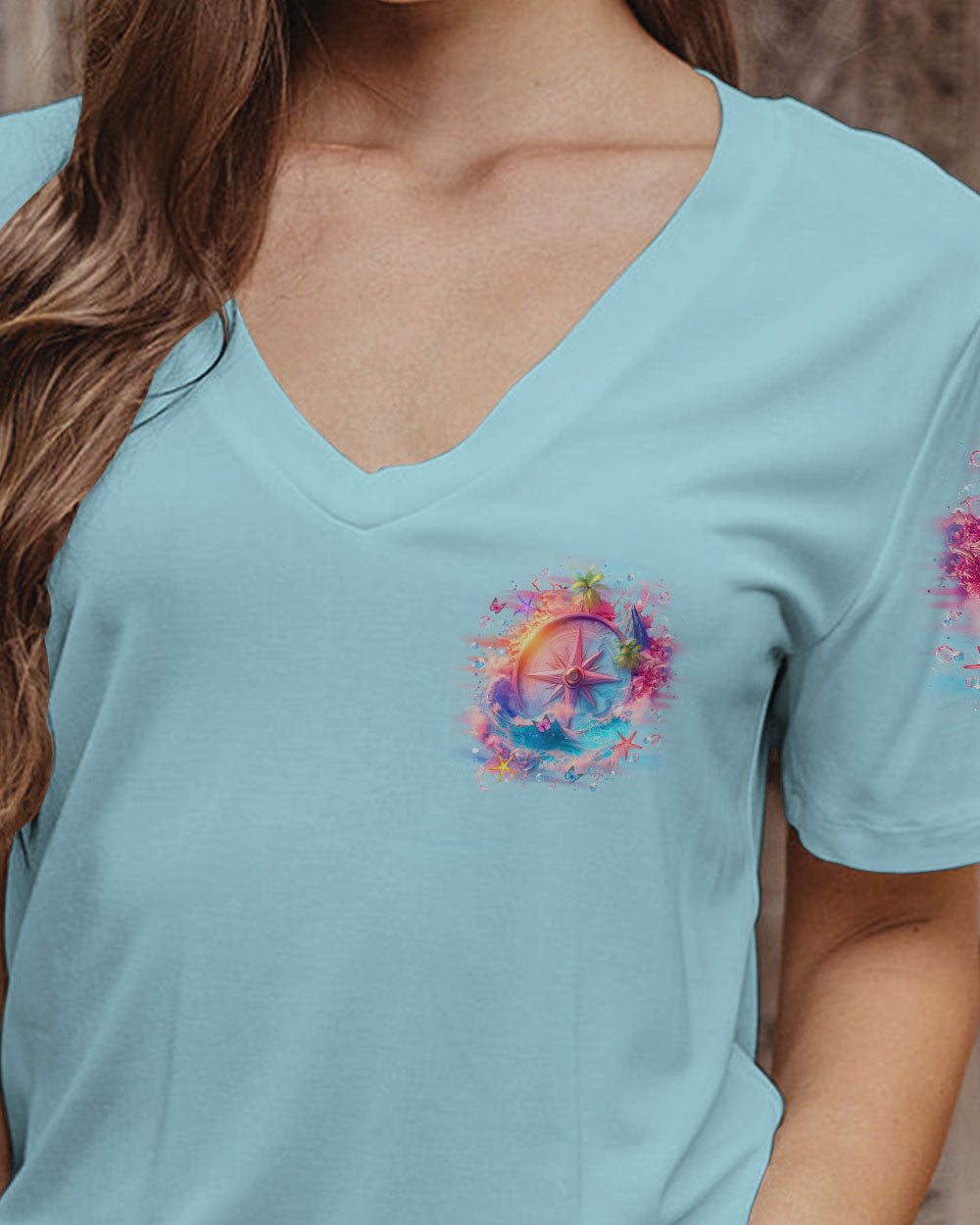 SMELL THE SEA FEEL THE BREEZE COMPASS ALL OVER PRINT - YHLT2703252