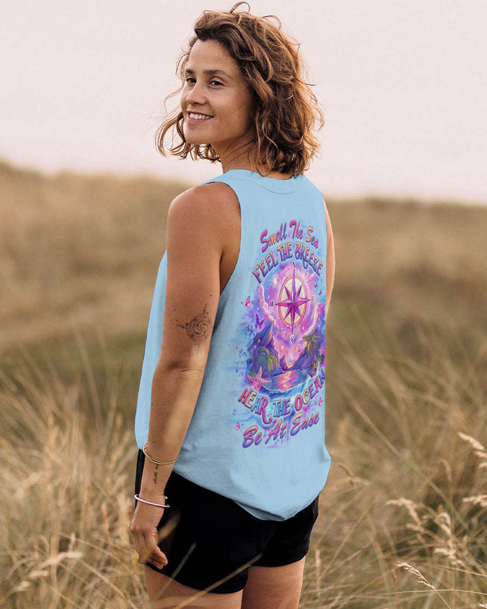 SMELL THE SEA FEEL THE BREEZE COMPASS ALL OVER PRINT - YHLT2803253