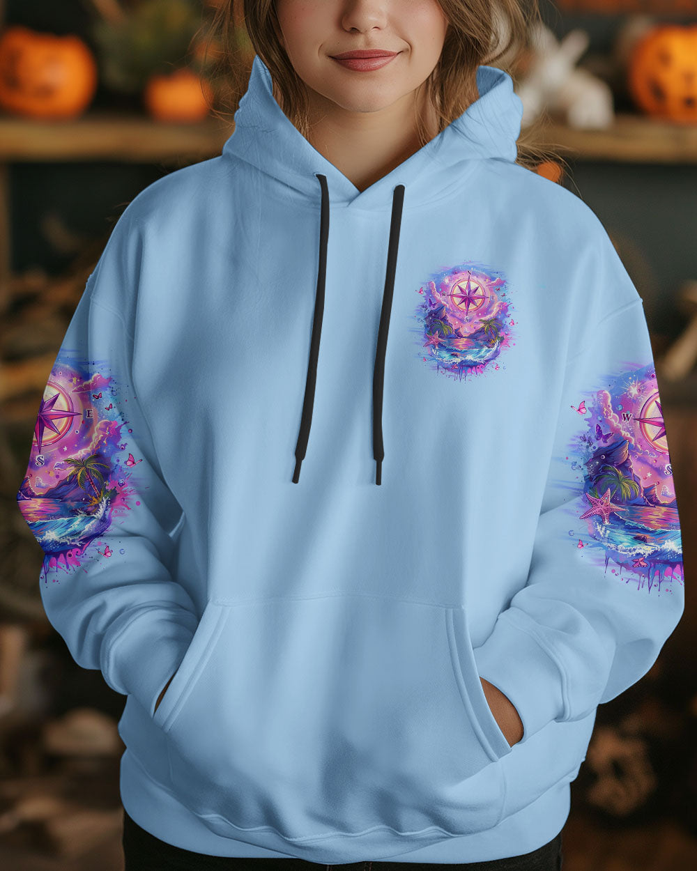 SMELL THE SEA FEEL THE BREEZE COMPASS ALL OVER PRINT - YHLT2803253