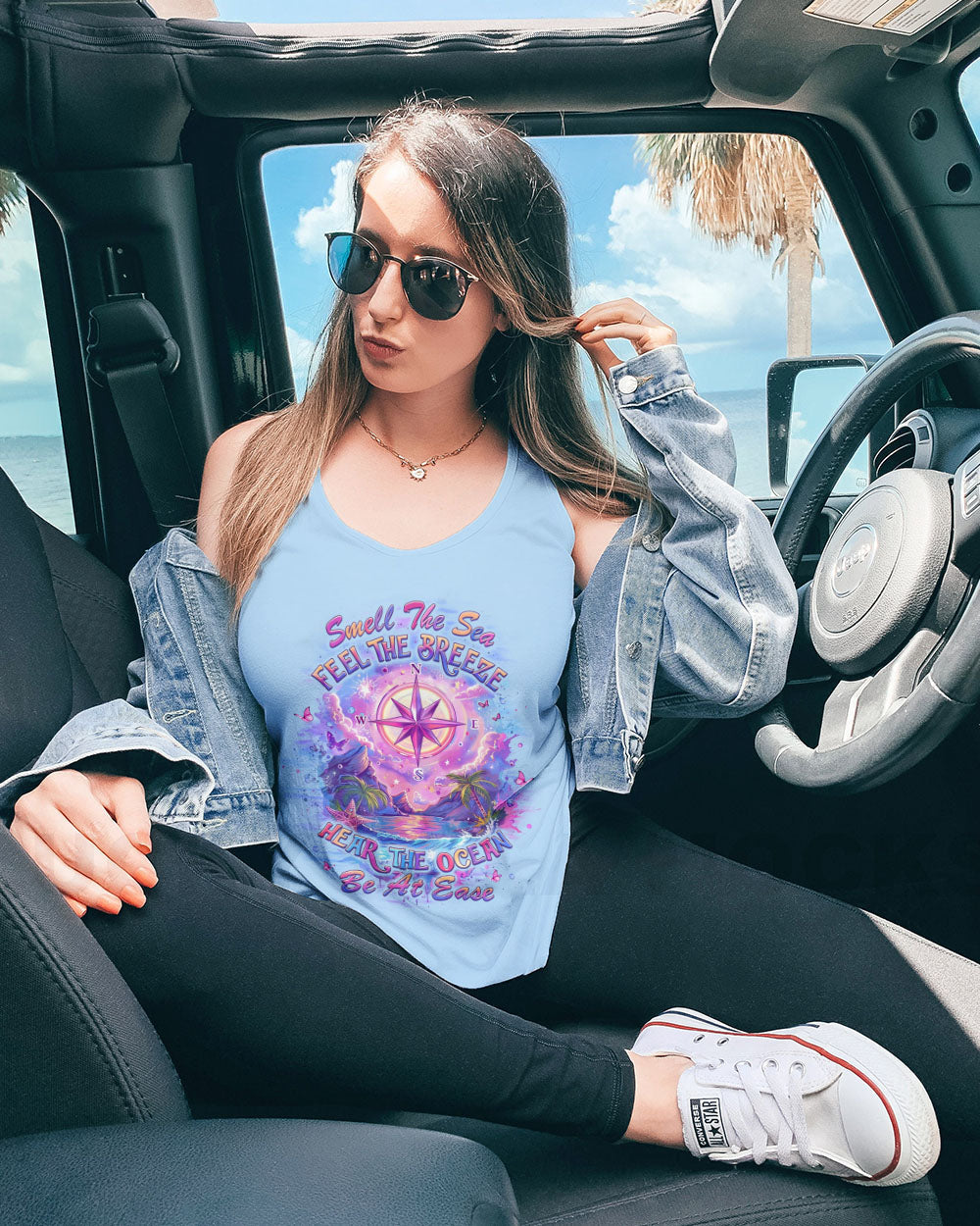 SMELL THE SEA FEEL THE BREEZE COMPASS ALL OVER PRINT - YHLT2803253
