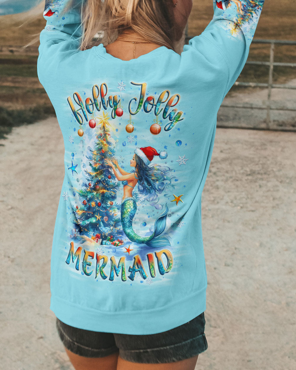 HOLLY JOLLY MERMAID CHRISTMAS ALL OVER PRINT - YHLT3110252