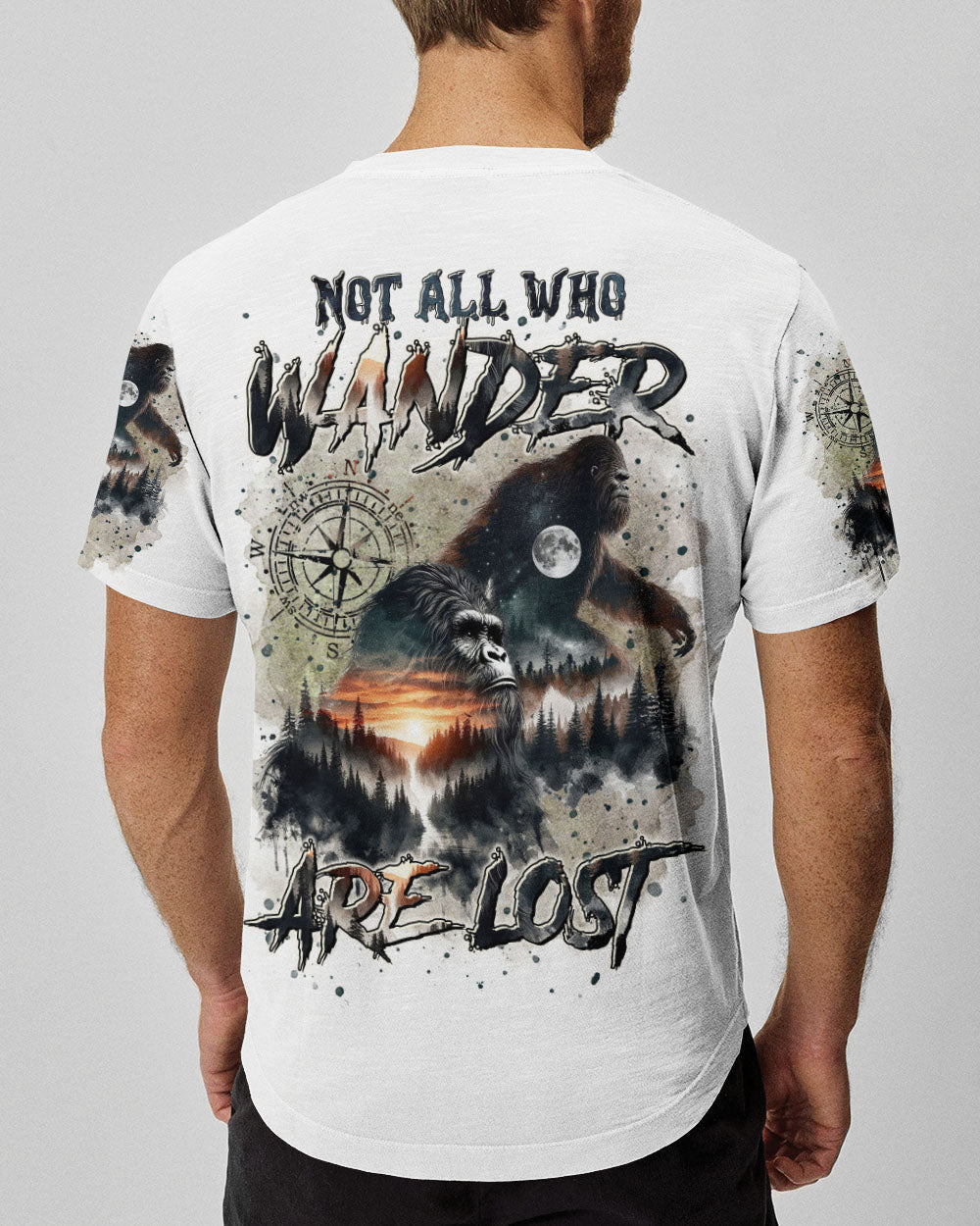 NOT ALL WHO WANDER ARE LOST BIGFOOT COMPASS ALL OVER PRINT - TLTR0211244
