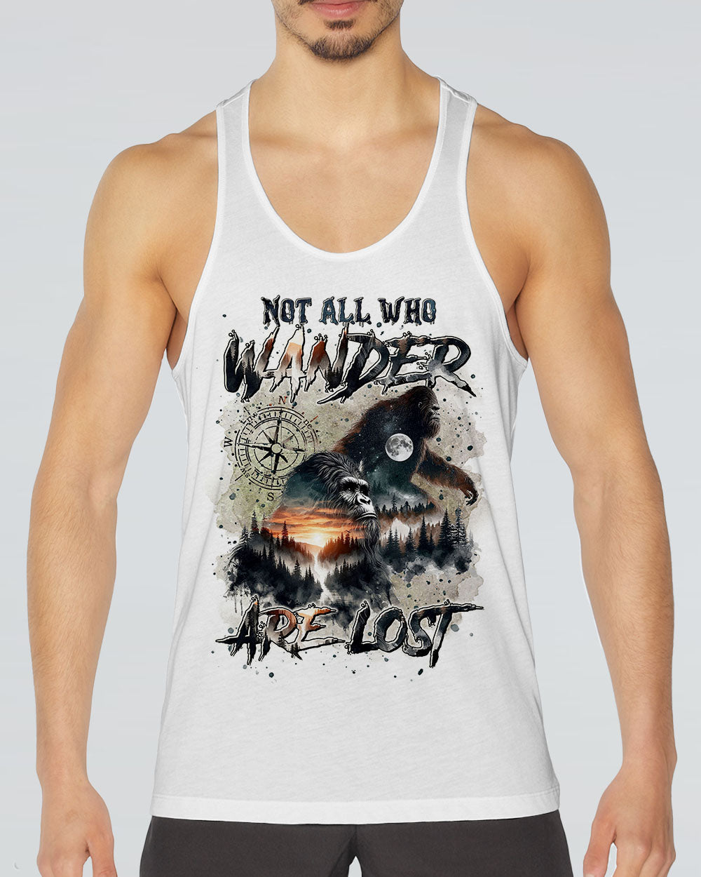 NOT ALL WHO WANDER ARE LOST BIGFOOT COMPASS ALL OVER PRINT - TLTR0211244