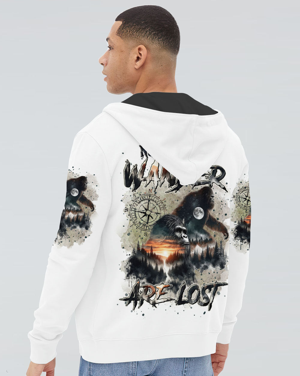 NOT ALL WHO WANDER ARE LOST BIGFOOT COMPASS ALL OVER PRINT - TLTR0211244