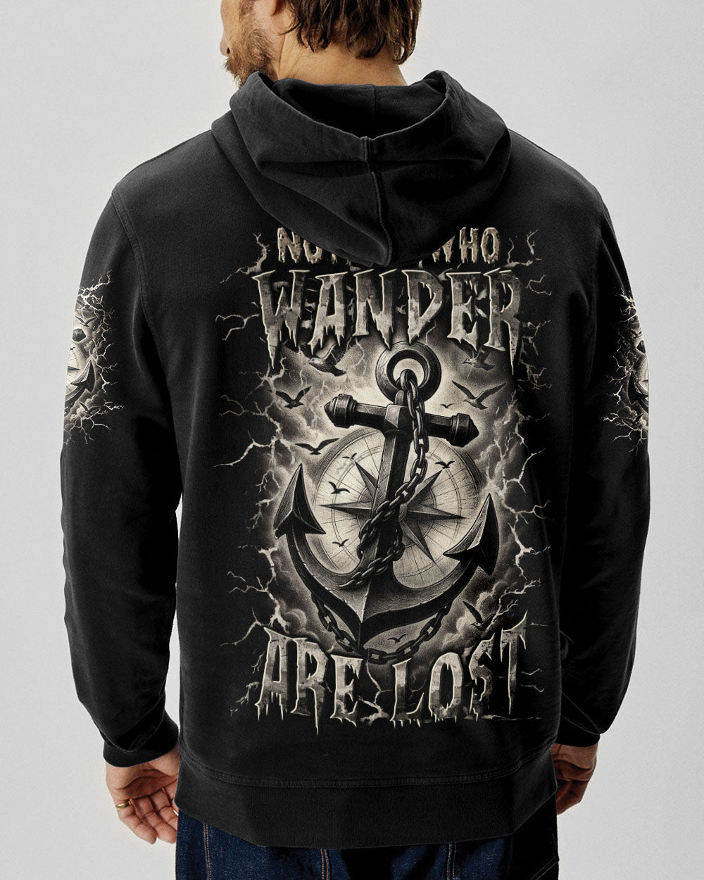 NOT ALL WHO WANDER ARE LOST ANCHOR COMPASS ALL OVER PRINT - YHLN2706254