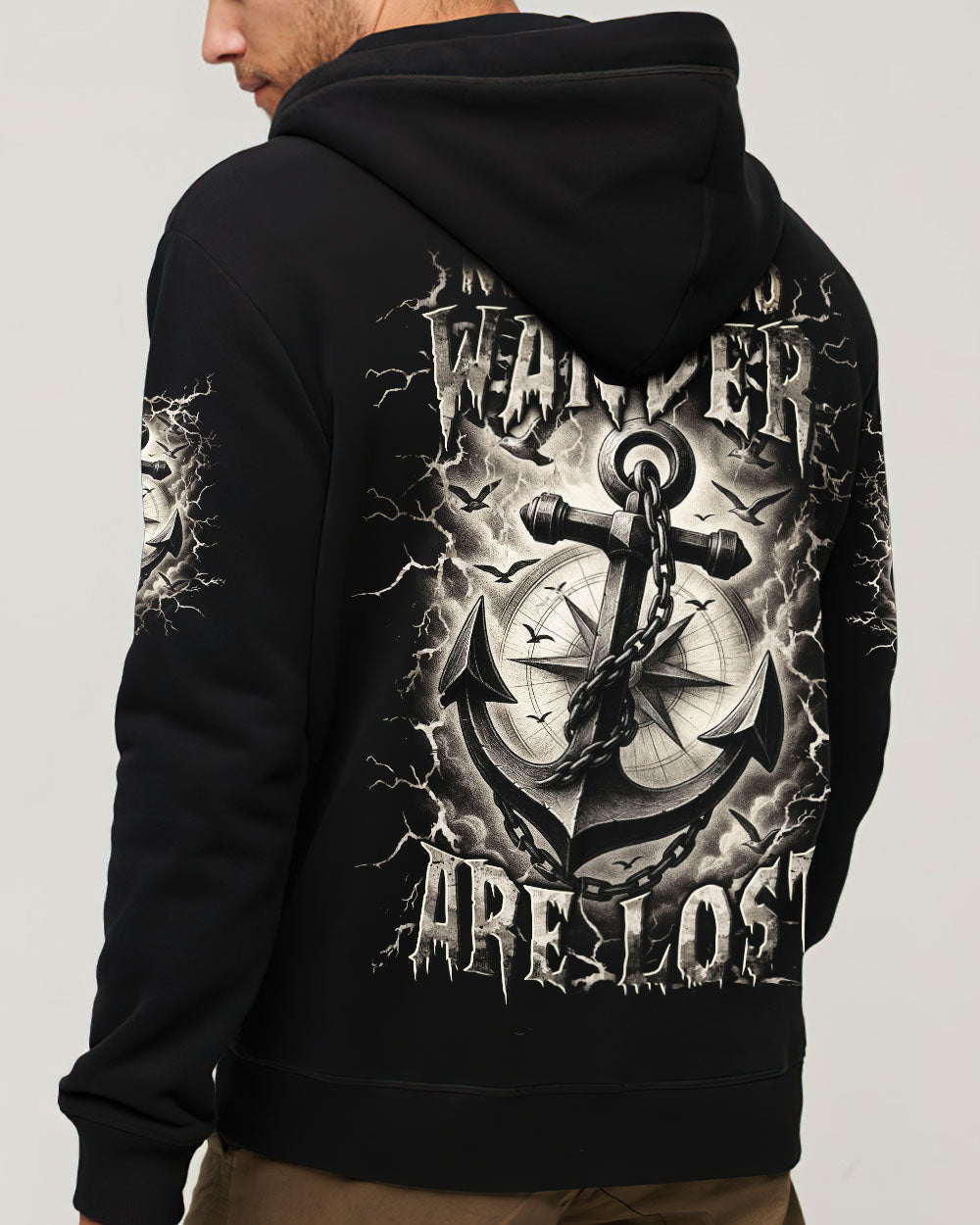 NOT ALL WHO WANDER ARE LOST ANCHOR COMPASS ALL OVER PRINT - YHLN2706254
