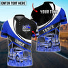 Bluejose Truck Flame Pattern Personalized Name Polo Shirt For Truck Driver 4 Colors