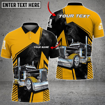 Bluejose Customized Name Truck Smoke Multicolor Option Polo Shirt, Perfect Gift For Truck Driver