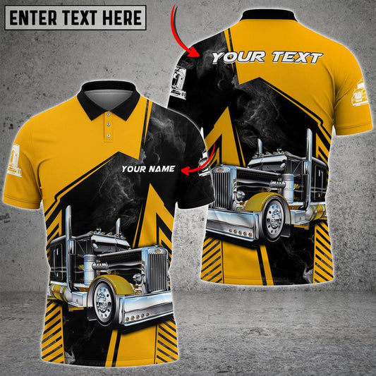 Bluejose Customized Name Truck Smoke Multicolor Option Polo Shirt, Perfect Gift For Truck Driver